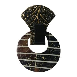 1980s Vintage Clip On Statement Earrings Chocolate Brown